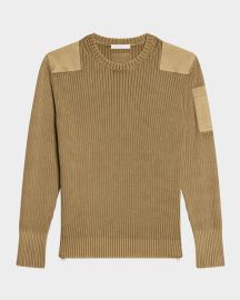 Helmut Lang Menx27s Ribbed Military Sweater at Neiman Marcus