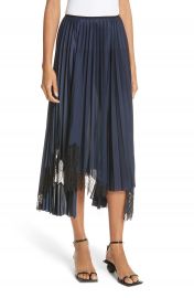 Helmut Lang Pleated Lace Inset Skirt   Nordstrom at Nordstrom