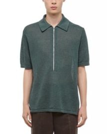 Helmut Lang Regular Fit Half Zip Linen Polo Sweater Bloomingdales at Bloomingdales
