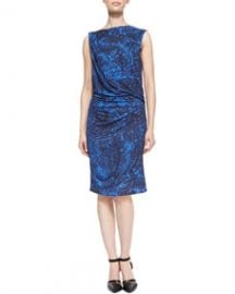 Helmut Lang Resid Printed Gathered Jersey Dress at Neiman Marcus