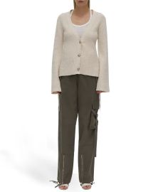 Helmut Lang Ribbed Boucle Cardigan at Neiman Marcus