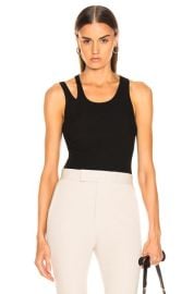 Helmut Lang Ribbed Slash Tank in Black  FWRD at Forward