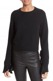 Helmut Lang Ruffle Crop Pullover at Nordstrom