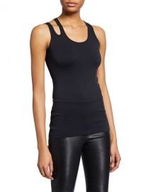 Helmut Lang Scoop-Neck Slashed Seamless Tank Top at Neiman Marcus