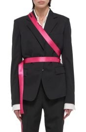 Helmut Lang Seat Belt Virgin Wool Blazer in Black Fuschia at Nordstrom