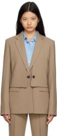 Helmut Lang Taupe Cutout Blazer SSENSE at Ssense