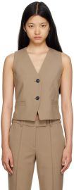 Helmut Lang Taupe Tuxedo Vest SSENSE at Ssense