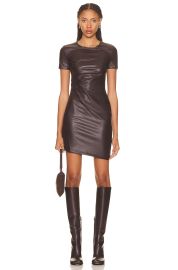 Helmut Lang Twist Faux Leather Minidress at Forward