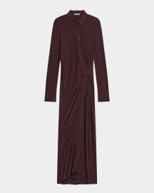Helmut Lang Twisted Long Sleeve Shirtdress at Neiman Marcus