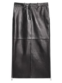 Helmut Lang Zip Trim Leather Midi Skirt at Saks Fifth Avenue
