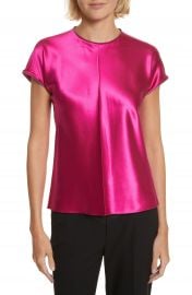 Helmut Lang Zipper Detail Lacquered Silk Top at Nordstrom