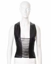 Helmut Lang black leather open-front corset top fw 1992 at 1stDibs at 1st Dibs