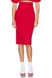 Helsa Luella Midi Skirt in Red FWRD at FWRD