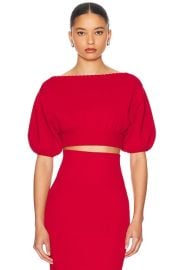 Helsa Luella Short Sleeve Sweater in Red FWRD at FWRD