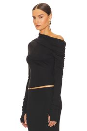 Helsa Matte Jersey Drape Shoulder Top at Revolve