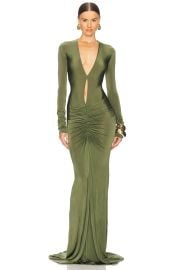 Helsa Natasha Ruched Dress In Moss at Revolve