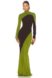 Helsa The Abstraction Color Blocked Jersey Dress in Pistachio Coffee Bean FWRD at FWRD
