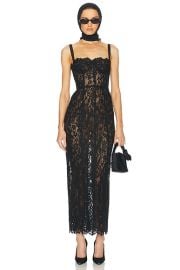 Helsa The Lace Column Dress in Black FWRD at FWRD