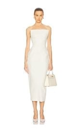 Helsa The S Curve Dress With Bow In Cream at Revolve