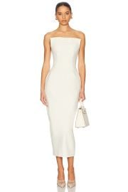 Helsa The S Curve Dress With Bow in Cream FWRD at FWRD