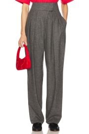 Helsa The Tweed High Waisted Pleated Trouser In Charcoal Melange at Revolve