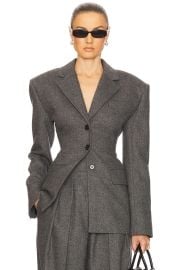 Helsa The Tweed S Curve Blazer In Charcoal Melange at Revolve