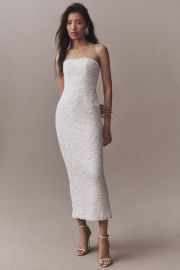 Helsi Leslie Strapless Sequin Column Midi Dress at Anthropologie
