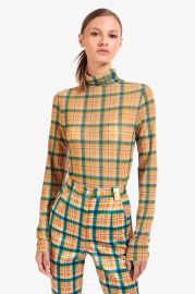 Helvin Top in Butterscotch Plaid at Staud