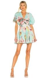 Hemant And Nandita Sage Mini Dress In Turquoise at Revolve