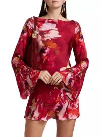 Hemant and Nandita Tuhi Floral Silk Boatneck Minidress at Saks Fifth Avenue