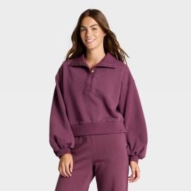 Henley French Terry Sweatshirt in Plum at Target