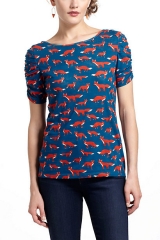 Here and there tee in foxes at Anthropologie