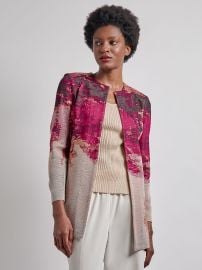 Heritage Abstract Jacquard Knit Jacket - Vanity Fit at Misook