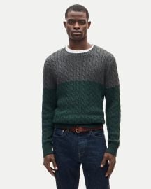 Heritage Cotton Cable-knit Sweater In Colorblock For Men | J.Crew at J. Crew