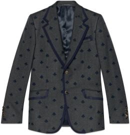 Heritage Flannel Jacket with Bees by Gucci at Gucci