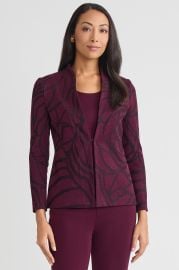 Heritage Rosette Jacquard Knit Jacket Ming Wang at Ming Wang