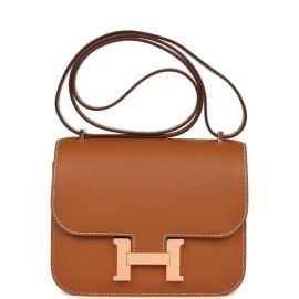 Hermes Constance 18 Gold Epsom Rose Gold Hardware Madison Avenue Couture at Madison Avenue Couture