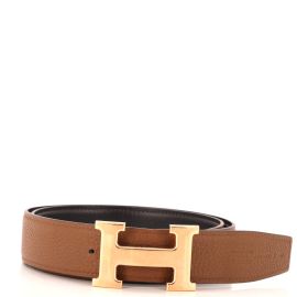 Hermes Constance Reversible Belt Leather Medium Brown 2670283 at Rebag