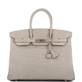 Herms HSS Gris Perle Matte Mississippiensis Alligator Birkin 35cm Palladium Hardware Horseshoe Stamp HSS Available For Immediate Sale At Sothebys at Sothebys