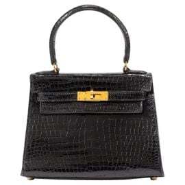 Herms Vintage Mini Kelly 20 Sellier Shiny Black GHW For Sale at 1stDibs at 1st Dibs