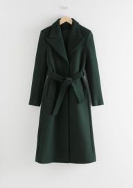 Herringbone Long Belted Coat by & Other Stories at & Other Stories