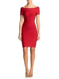 Herv Lger Carmen Off-The-Shoulder Bandage Dress on SALE at Saks Off 5th