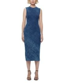 Herv Lger The Savannah Sleeveless Denim Bandage Midi Dress Bloomingdales at Bloomingdales