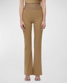 Herve Leger Emery Bandage-Waist Flared Pants at Neiman Marcus