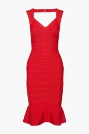 Herve Leger Fluted cutout bandage dress at The Outnet