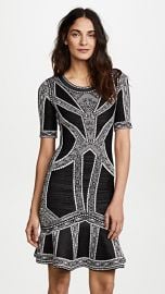 Herve Leger Lace  amp  Eyelet Detail Midi Dress at Shopbop