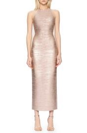 Herve Leger Metallic Foil Bandage Midi Dress at Nordstrom Rack