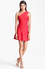 Herve Leger One Shoulder A-Line Dress at Nordstrom