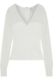 Herve Leger Paneled ribbed-knit top at The Outnet