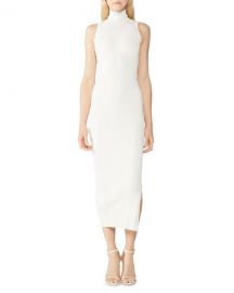 Herve Leger Rib Knit Sleeveless Midi Turtleneck Dress at Neiman Marcus